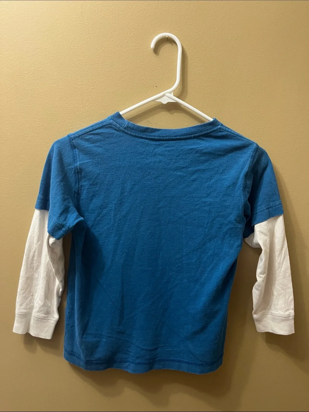 Old Navy Teal-Blue Layered Long Sleeve Tee with White Sleeves Picture me Caring